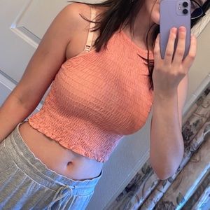 LA Hearts coral halter top